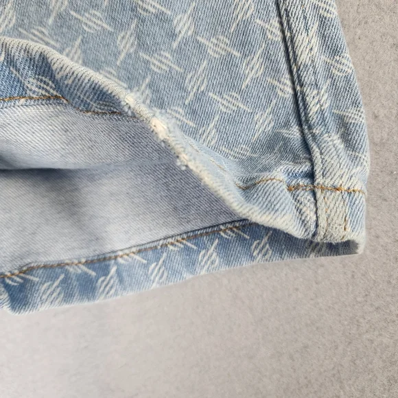 Daily Paper Monogram Denim Jeans Straight Leg High Waist Womens Small - Picture 15 of 16